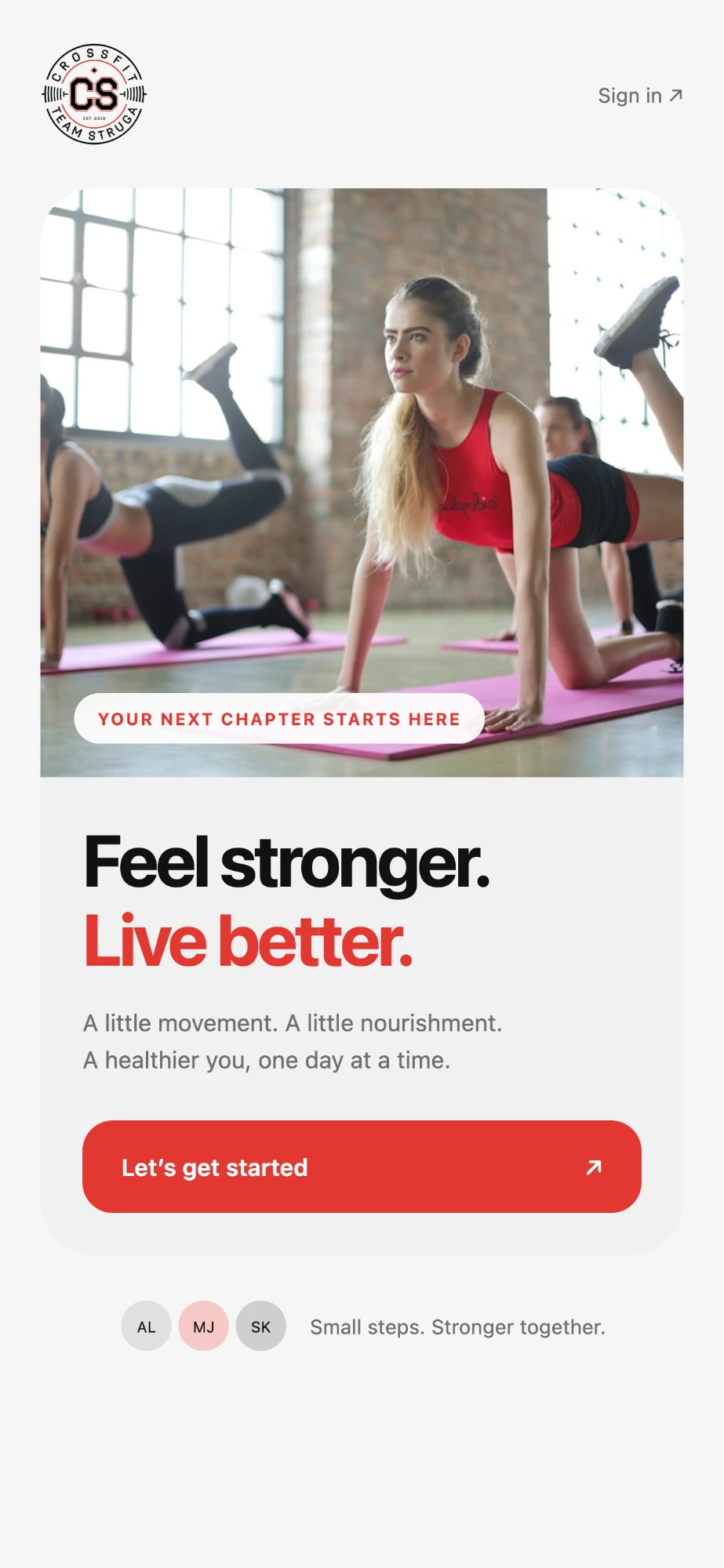 MangoFit app — branded welcome screen