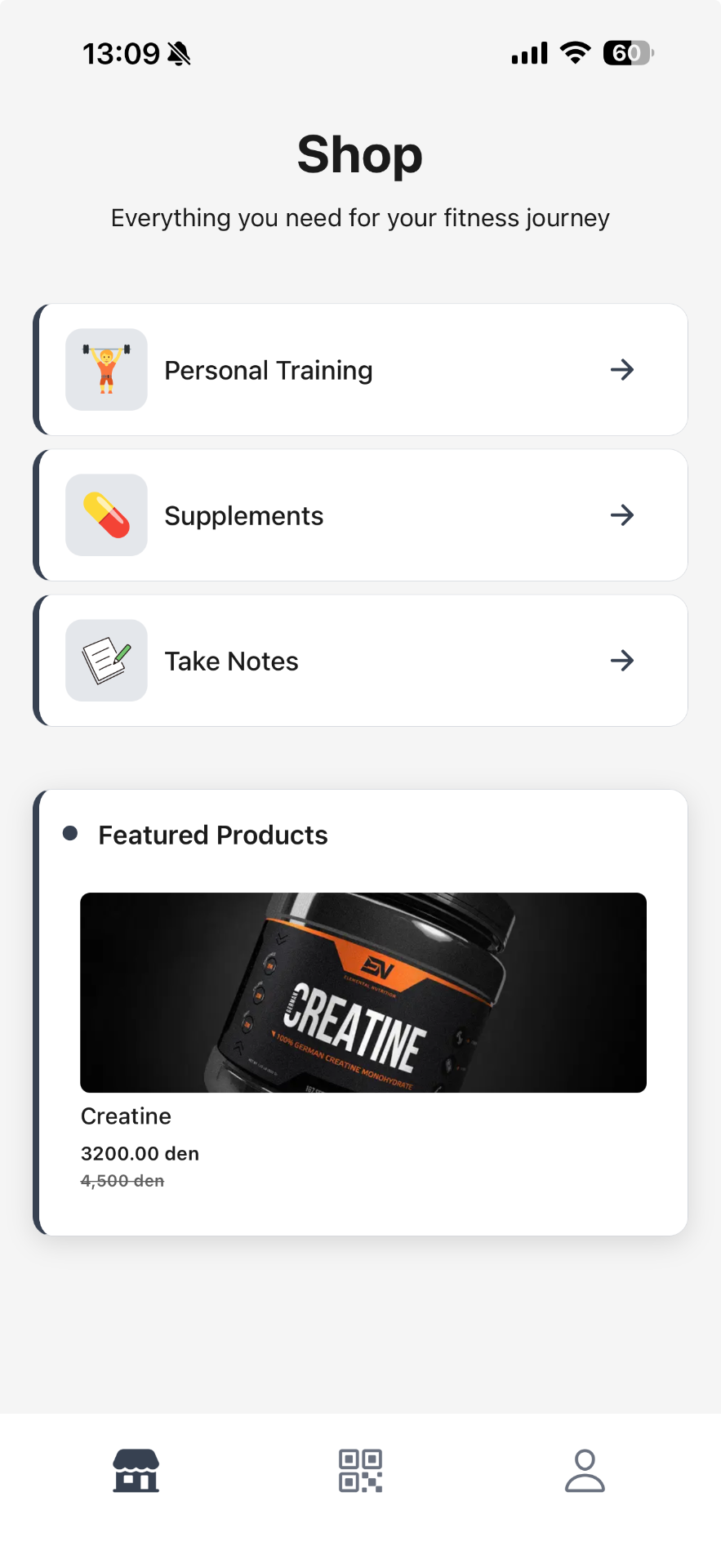 MangoFit shop screen